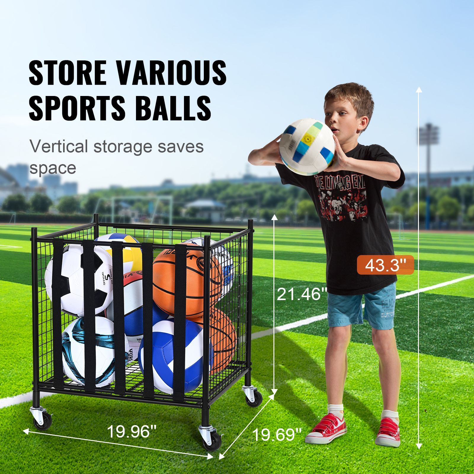 Rolling Sports Ball Storage Ca - Sports Equipment Storage Rack 评论和价格