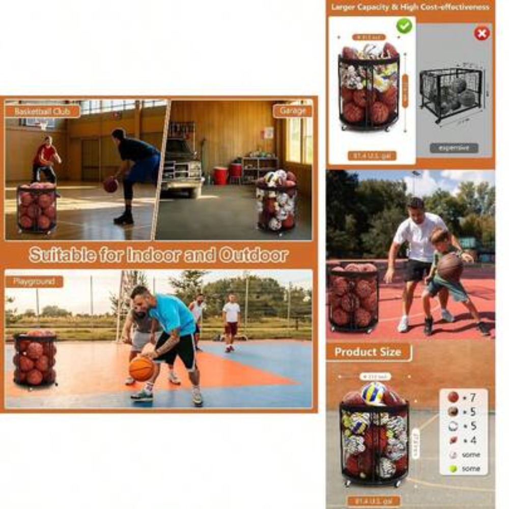 Heavy Duty Ball Storage Bin Ca - Sports Equipment Storage Rack 评论和价格