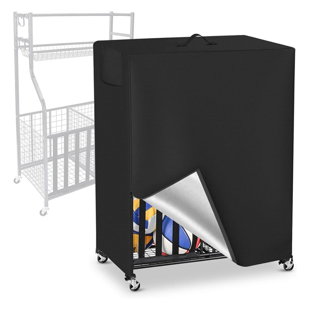 Basketball Rack Cover Garage S - Sports Equipment Organizer Rack 评论和价格