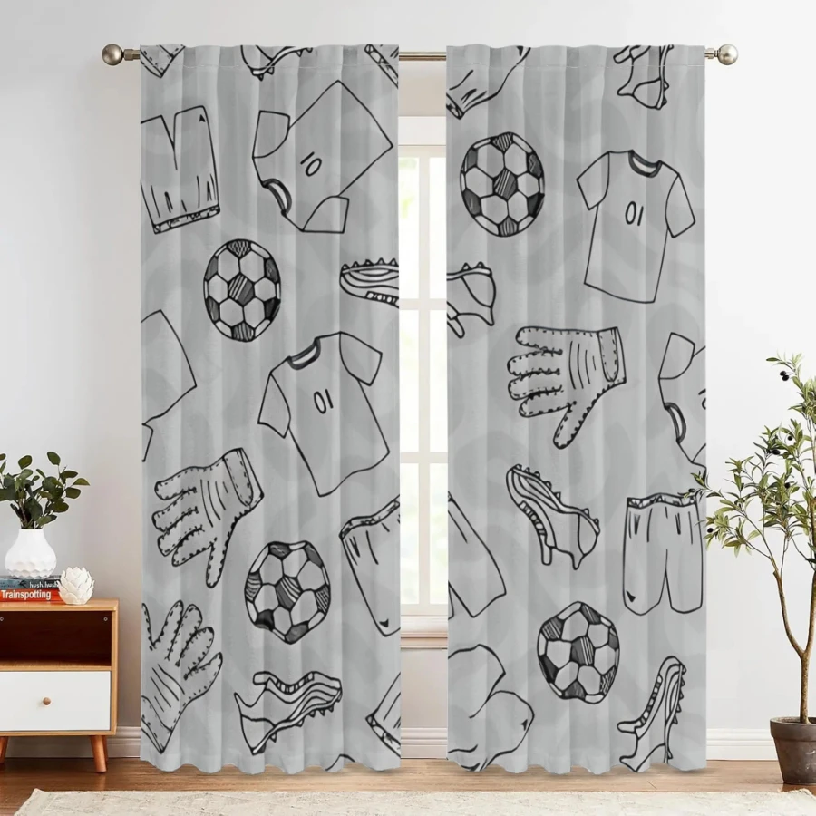 2PCS Digital Printed Curtains, - Sports Equipment In French 评论和价格