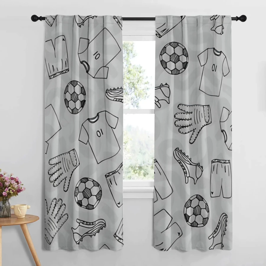 2PCS Digital Printed Curtains, - Sports Equipment In French 评论和价格