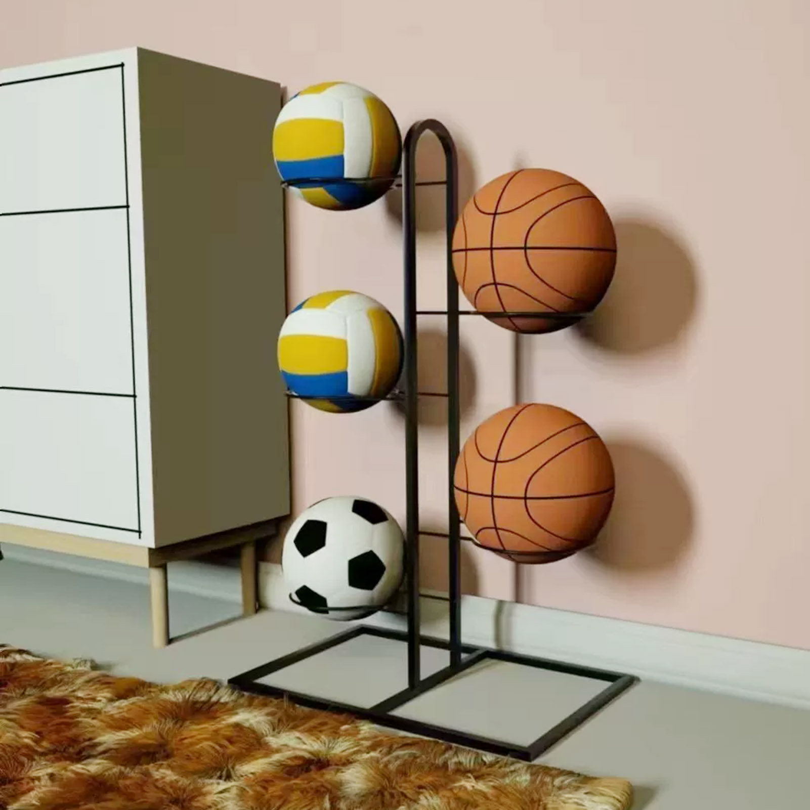 Foldable Basketball Rack Multi - Sports Equipment Holder 评论和价格
