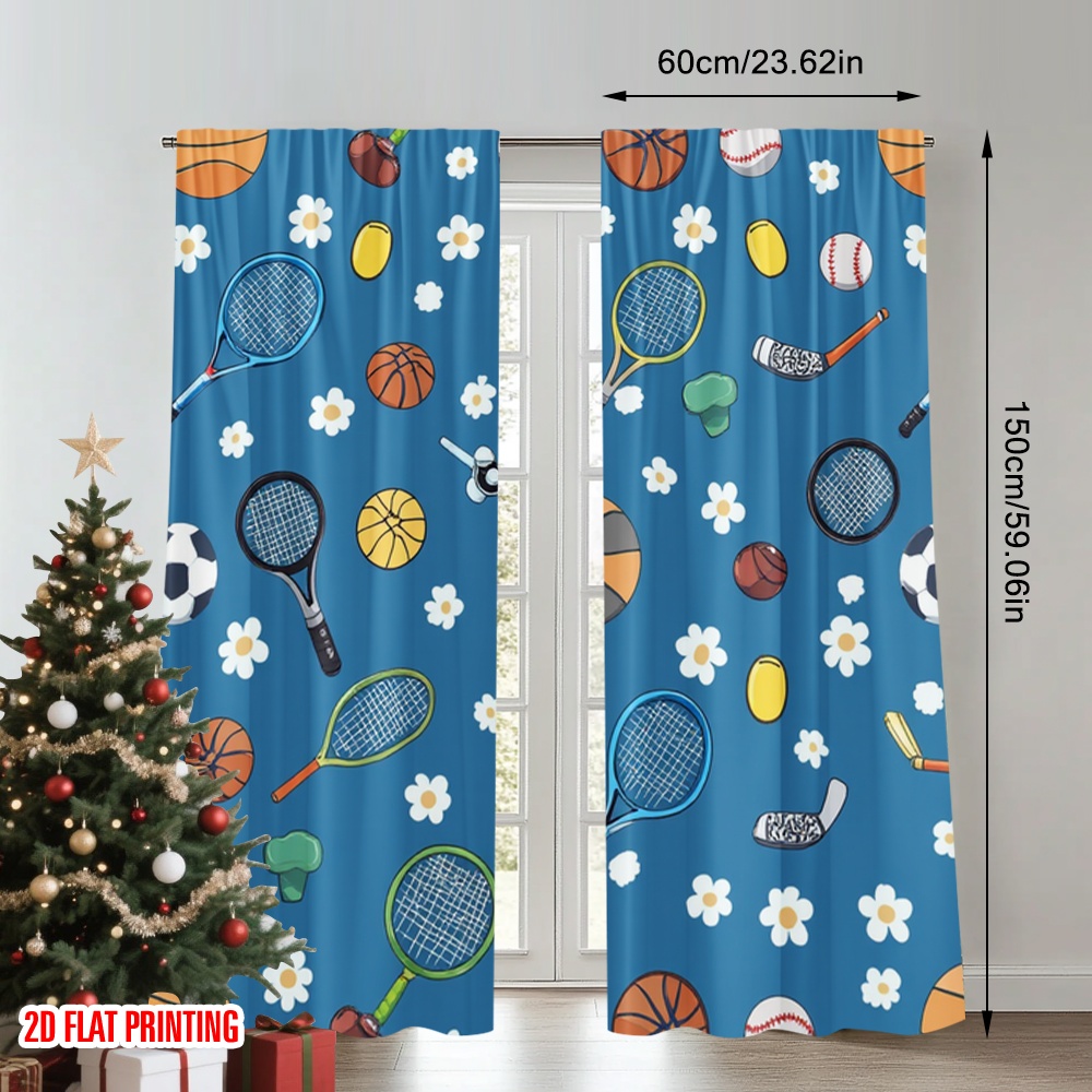 2pcs 2D flat printing Drapes S - Sports Equipment In French 评论和价格