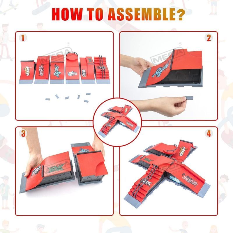 DIY Finger Skatepark 6-in-1 Se - Skateboard Complete Deck 评论和价格