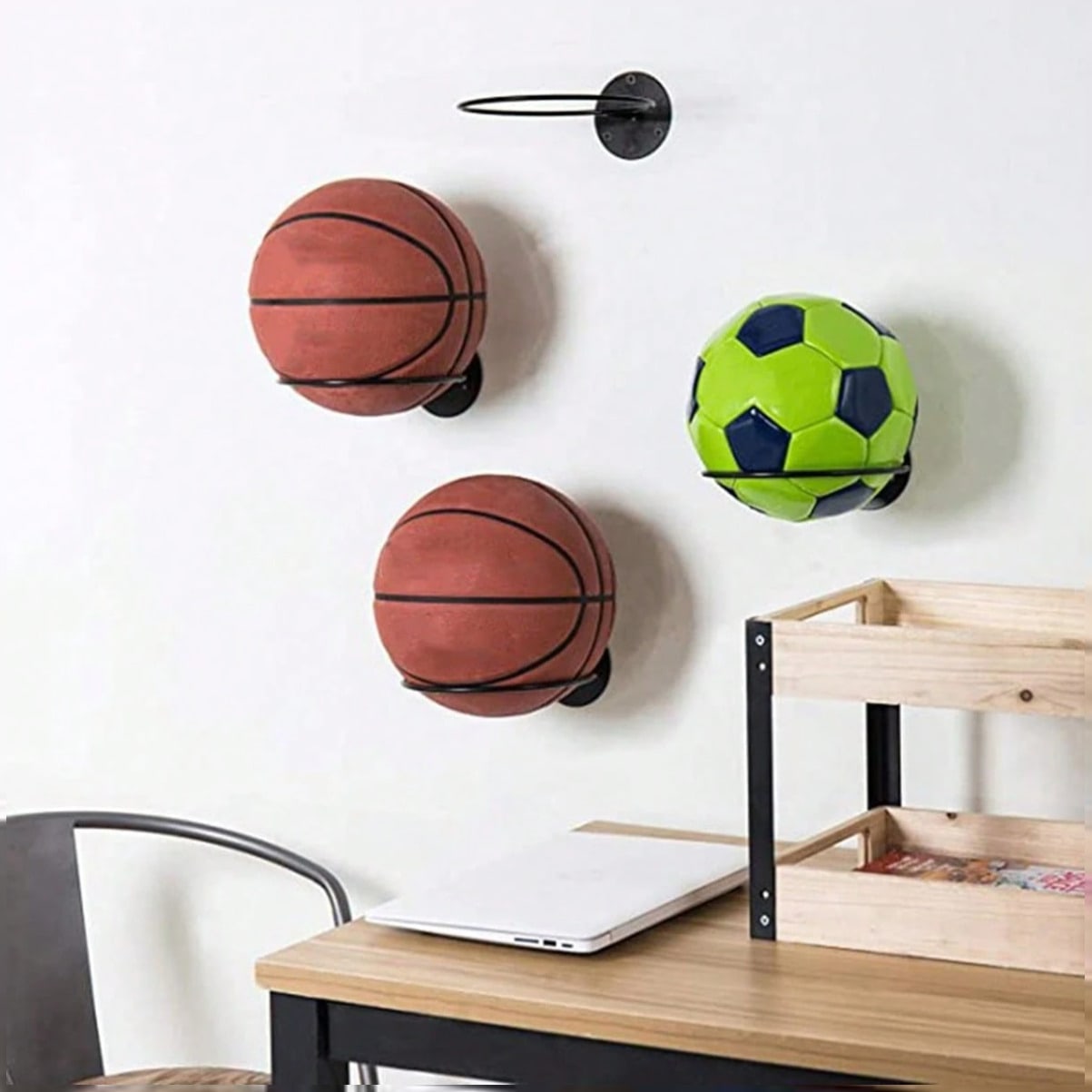 Space Saving Wall Mounted Bask - Sports Equipment Holder 评论和价格